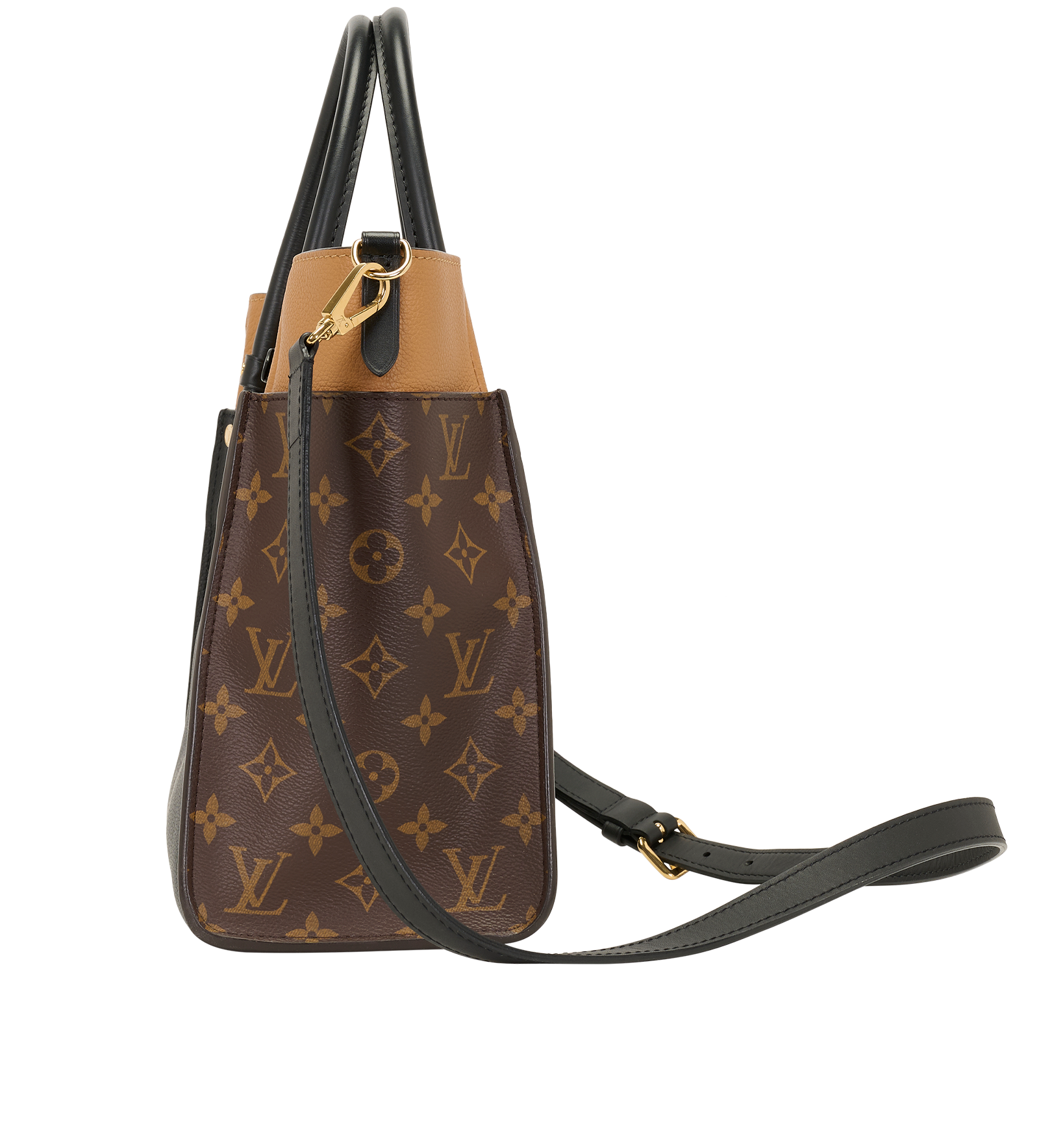 On My Side, &pound;2,500, Handbags, Beige/Black/Brown, Canvas/Leather, Bottom view